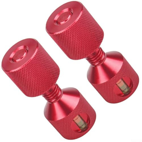 Besttoolifes Juego de pines de brida de aluminio de dos agujeros con nivel integrado, pines de posicionamiento degradado de 1-1/8 pulgadas para alineación de tuberías, aluminio 6061 resistente (rojo 2