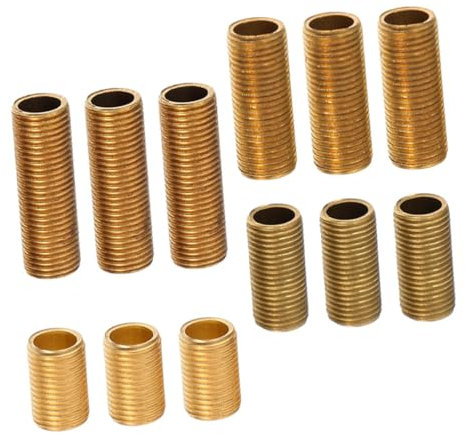 Gadpiparty 12stücke Messing-gewindeverbindern Für Lampenreparaturen Robuste Leichte Und Sichere Lampenstangen-nippel Mit Für Diy-beleuchtung Und Innenraumgestaltung