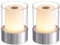 VISDANFO Kleine Camping Lampe, Aufladbare LED Touch Outdoor Tischlampe Kabellos, Tragbare Nachttischlampe 2er set, Geeignet für Schlafzimmer Dekoration, Baby-Nachtlicht, Bad, Stillen (Chrom)