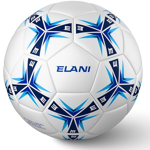 ELANI Fußball - Gr. 5 - extra Ballkontrolle mit griffigem Diamant Muster & tollem Ballgefühl - Fussball – Fussball Kinder – robuste Fußbälle mit Grip – Fußball Kinder