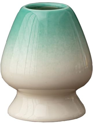 GNAUMORE Soporte de Porcelana para Batidora Matcha, Chasen Holder de Cerámica, Accesorio de Té Verde, Horno se Vuelve Verde