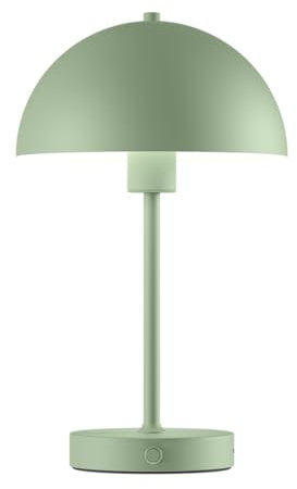 skølm Aeriala Tischlampe Mintgrün – LED Schreibtischlampe aufladbar mit USB-C – Tischleuchte Pilzform kabellos – Akku Nachttischlampe dimmbar – kleine Metall Lampe mit Touch – bis zu 10h Leuchtdauer