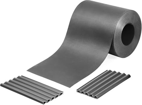 HOLZBRINK Rouleau brise-vue 19 cm x 26 m en PP + 25 clips de fixation | Kit occultant pour grillage rigide, extérieur, balcon, jardin | anthracite (RAL 7016)