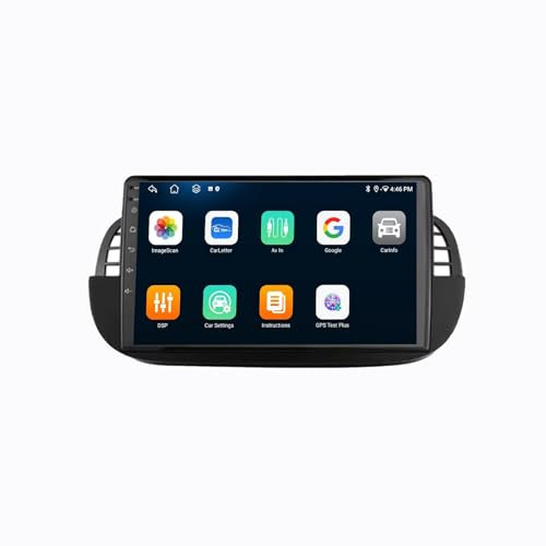 Android 13 2 DIN Pantalla Táctil Radio 9 Coche Pantalla para Fiat 500 2007-2014 con Enlace Espejo/Navegación GPS/Radio FM/BT/Mandos Volante/Reproductor Multimedia(8G+256G)