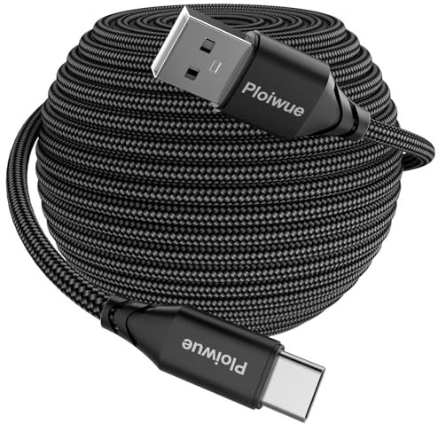 Extra Langes 5M USB C Ladekabel 3.1A Schnellladekabel USB anf Typ C Kabel geflochten für PS5 Controller Samsung Galaxy S10/S9/S8 Plus Note 10 9 8 LG V30 V20 G6 G5 Moto LG HUWEI Mi9/8 etc