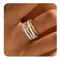 RLMOON Gold Silber Ring für Damen 18K Vergoldet Ringe Set Diamant Zirkonia Stapelring Ringe Hypoallergen Wasserfest Vorsteckring Ring für Frauen Mädchen Aesthetic Schmuck Geschenk Größe 54
