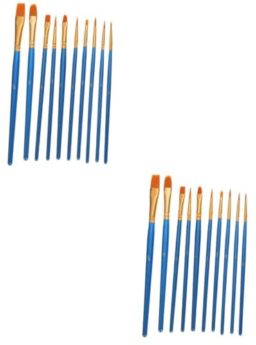Angoily 2 Sätze Teiliges Pinselset Für Aquarell Und Acrylmalerei Malwerkzeuge Mit Unterschiedlichen Pinselgrößen Für Projekte Und Bildungszwecke Und Sicher Der Anwendung 10 Stück * 2