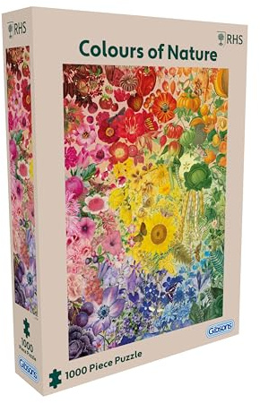 Gibsons RHS Colours of Nature 1000 Piece Jigsaw Puzzle for Adults – Vibrant Gradient Montage of Flowers and Plants for Garden Lovers – Sustainably Made in the UK/EU
