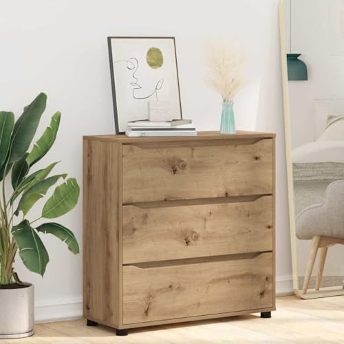 HFXHIJXQ Aufbewahrungsschrank Artisan Eiche 80 x 31 x 81 cm Modernes Design mit 3 Staufächern und Holzwerkstoff für Wohnzimmer Schlafzimmer Flur