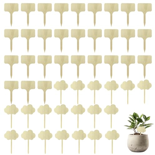50PCS Pflanzenschilder Holz, Schilder zum beschriften, Für Alltag und Reise | Schilder Zum Beschriften Für Topfpflanzen Und Kräuter, Beschriftungsschilder Als Pflanzenstecker Für Balkon Garten Hochbeet.