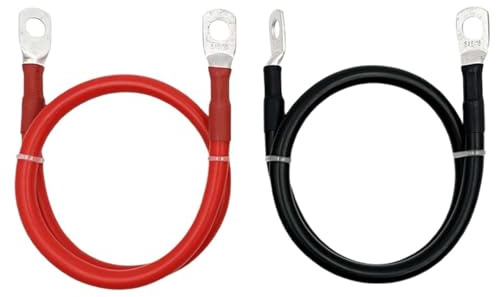 WQBQXNY Solar Battery Cable 8 6 4 2 0 AWG Power Extension Cable Tinned Copper Automotive Connection Wire 20CM 30CM 50CM 100CM(100CM,0 AWG)