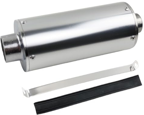 Motorrad-Endrohre Universal Metall Flache Mund Auspuffrohr Schalldämpfer Fit Für Dirt Pit Bike Auspuff Schalldämpfer Rohr Endschalldämpfer(Silver)