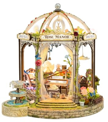 STRUCWOOD Rose Manor Miniature House Kit, 3D Puzzle Model with Music Lights