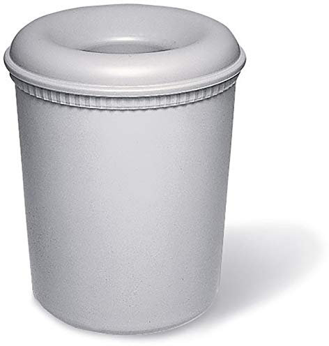 Exacompta - Ref 42541D - Topline Waste Paper Bin - 284 x 284 x 350mm in Size, 15 Litre Capacity, High Quality Fireproof Plastic, 3 Compartment Design - Black / Anthracite Grey