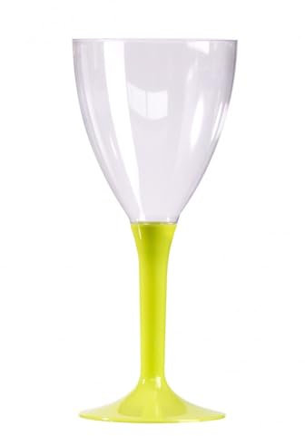 10 VERRES À VIN SUR PIED VERT ANIS
