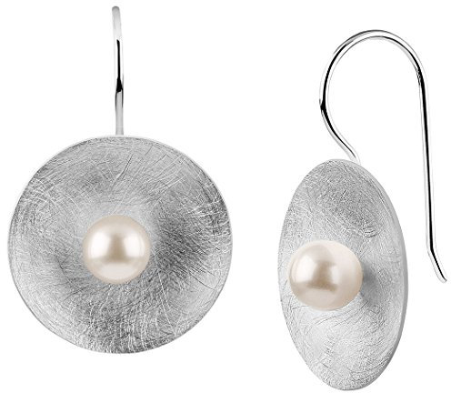 Nenalina Ohrstecker 925 Silber Damen Ohrringe Ohrhänger mit Muschel Perlen 6 mm