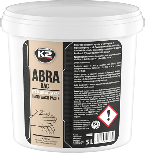K2 Handwaschpaste, Handseife, dermatologisch geprüft, hilft bei starken Verschmutzungen, gegen Öl, Fett, Ruß 5L