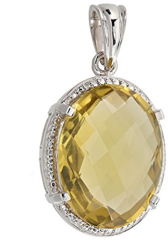Harry Ivens Damen Anhänger aus 925 Sterling Silber mit Lemonquarz gelb