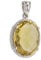 Harry Ivens Damen Anhänger aus 925 Sterling Silber mit Lemonquarz gelb
