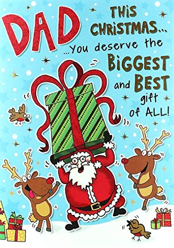 Skurrile Weihnachtskarte für den Vater, 25,4 x 17,8 cm, Piccadilly Greetings