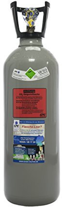 6 kg Kohlensäure Flasche / CO2 Flasche mit Steigrohr/Gasflasche (Eigentumsflasche) gefüllt mit Kohlensäure in Lebensmittelqualität (E290) / kurze Bauform/NEU / 10 Jahre TÜV/Globalimport