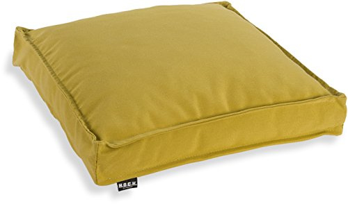 H.O.C.K. Sitzkissen Outdoor Stuhlkissen Classic Uni – UV-beständig, wasserabweisend, Fleckschutz – Garten Terrasse Balkon (50x50x5cm, Grün)
