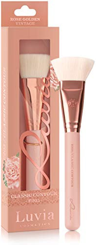 Luvia Contouring Pinsel - Classic Contour Brush E205 - Konturing Pinsel In Nude/Roségold - Vegane Kosmetik Kontur Schminkpinsel/Kosmetikpinsel Zum Konturieren