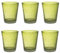 Livellara Bicchieri Acqua Vetro Soffiato, Set da 6, Bicchieri in Vetro Colorati, Moderni, Particolari, Capacità 450 ml, Resistenti al Calore, per Acqua, Cocktail, Succhi di frutta. Colore: Pistacchio