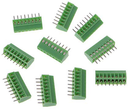 JOYKK 10 Pezzi 8Pin Morsetti a Vite per Montaggio su PCB Connettore 2.54mm Pitch - Verde