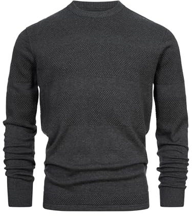 KRONSTADT Hannes Strickpullover, Rot, | Klassischer Herrenpullover aus Baumwolle mit Rundhals, Strickpullover, Strickoberteil, Freizeitpullover, Pulli für Männer