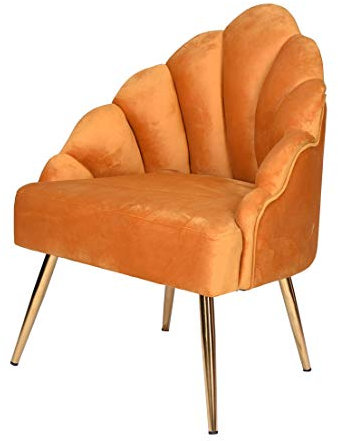 Fächer Sessel Samt Mustard Esszimmerstuhl Samtstuhl Retro Küchenstuhl gepolstert Art Deco skr007 Palazzo Exklusiv