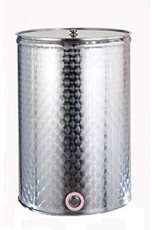 SANSONE Contenitore Alimenti in Acciaio Inox con Tappo Serbatoio per Vino Olio Acqua 100 Lt
