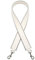 MoreChioce Breit Schultergurt,Damen 4cm Echtleder Schulterriemen Umhängegurt Abnehmbar Taschenriemen mit Perlenrand 105cm Lang Trageriemen Weiß Gold