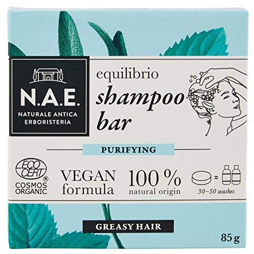 Natürliches antikes Kräuterkundenshampoo, festes Gleichgewicht, reinigende Wirkung, geeignet für fettiges Haar, nicht beschwerend, basierend auf Salbei und Minze, 85 g, 250 ml