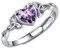 ChicSilver Damenring Silber 925 Fingerring Damen Verstellbarer Ring Stein Keltischer Knot Ring Silber Promise Ring Hochzeit Ring mit Zirkonia Herz Eternity Ringe Amethyst Schmuck für Brautjungfer