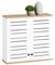 SoBuy Meuble Haut Salle de Bain – Armoire Suspendu avec Portes Persiennes et Étagères Réglables– Etagere Murale en Bois, pour Salle de Bain, Cuisine et Entrée – Armoire à Pharmacie, Blanc, 60x56x19cm,
