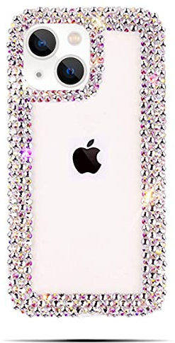 Bonitec Compatible with iPhone 13 Mini Case for Women Girls 3D Glitter Sparkle Bling Case Luxury Shiny Cute Crystal Charms Rhinestone Diamond Bumper Clear Protective Cases Cover Clear