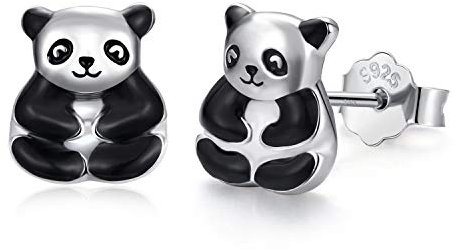 Panda Ohrringe 925 Sterling Silber Hypoallergen Pandabär Ohrstecker für Frauen Teenager Schöne Tierohrringe Schmuckgeschenk Geburtstag Abschlusssaison