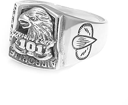 Myshiwu Eagle Ring 925 Sterling Silber Eagle Square Siegelring Statement Ring für Herren (Ringgröße 67)