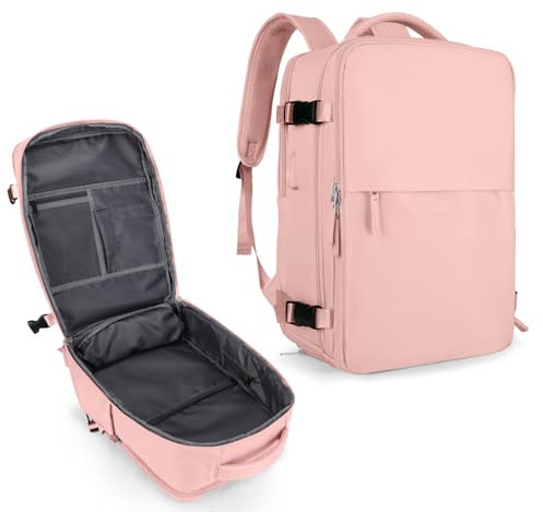 Coowoz Carry-On Travel Backpack for Women & Men - Airline Approved Laptop Backpack, Sport Rucksack - B-Pink