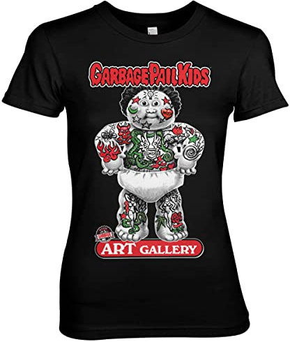 Garbage Pail Kids Licenciado Oficialmente Art Gallery Mujer Camiseta (Negro), Small