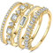 JewelryPalace Vintage Prinzessschliff Zirkonia Band Ring Damen, Hochzeitsringe Silber 925 Trauringe Eheringe für Frauen, Vorsteckring Stapelring Eternity Ring Schmal, Ringe Set Schmuck Vergoldet 50