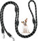 Hundeleine Doppelleine Reflektierend Führleine 3m Verstellbar 2 Karabiner Leine Hund Nylon Dog Lead Hundeleine Mittelgroße Hunde 10mm Schwarz
