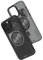 Aulumu TPU Magnetic for iPhone 15 Pro Max Case - IMD Technology Motifs- Compatible with MagSafe [Aluminum Alloy Camera Frame] A15 Translucent Gray