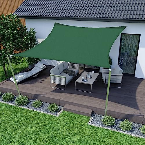 HOMPER Toldo con Bloqueo de Rayos UV, Tela Oxford, para Patio, balcón, jardín, Fiesta, Actividades al Aire Libre (6.5 x 10 pies, Verde Oscuro)