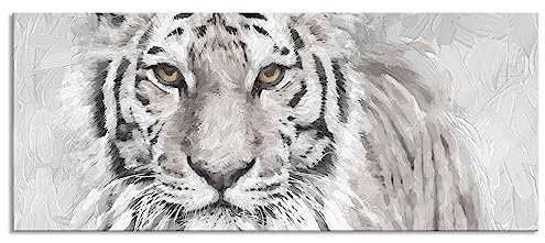 Pixxprint Glasbild Panorama, Wandbild aus Echtglas, Tiger in, 120x50 cm, inkl. Aufhängung und Abstandshalter