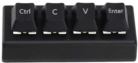 Tastatur mit 4 Tasten, Strg/C/V/Enter Verknüpfung Einhändige Tastatur, Individuell Programmierbare OSU Tastatur, USB Mechanische Gaming Makro Tastatur für DOS, Win,Linux, OS