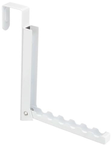 Crochets de porte pliants, porte-vêtements avec 6 rainures, crochet pliable pour accrocher un sac à main, des chapeaux, des écharpes (blanc)