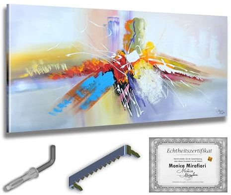Monica Mirafiori I 100% HANDGEMALT I Gemälde My World 140x70cm | Gemälde Handgemalt | Acrylgemälde | Sehr Großes Acrylbild I Moderne Kunst I Kunstbilder