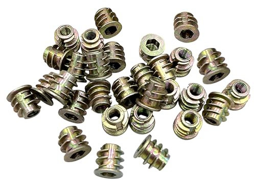 30 tuercas de rosca M5, casquillo roscado, tuercas de impacto M5 x 10 mm, con interfaz hexagonal, tuercas de rosca con borde de cubierta, tuercas hexagonales hexagonales de acero galvanizado